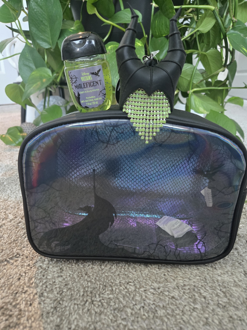 Holographic Maleficent Cosmetic Bag with Pocketbac Holder And Pocketbac